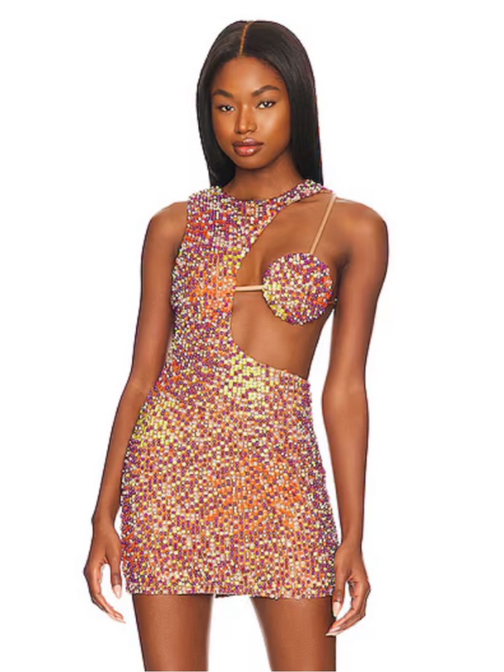 REVOLVE Multicolor Sequin Cutout Mini Dress